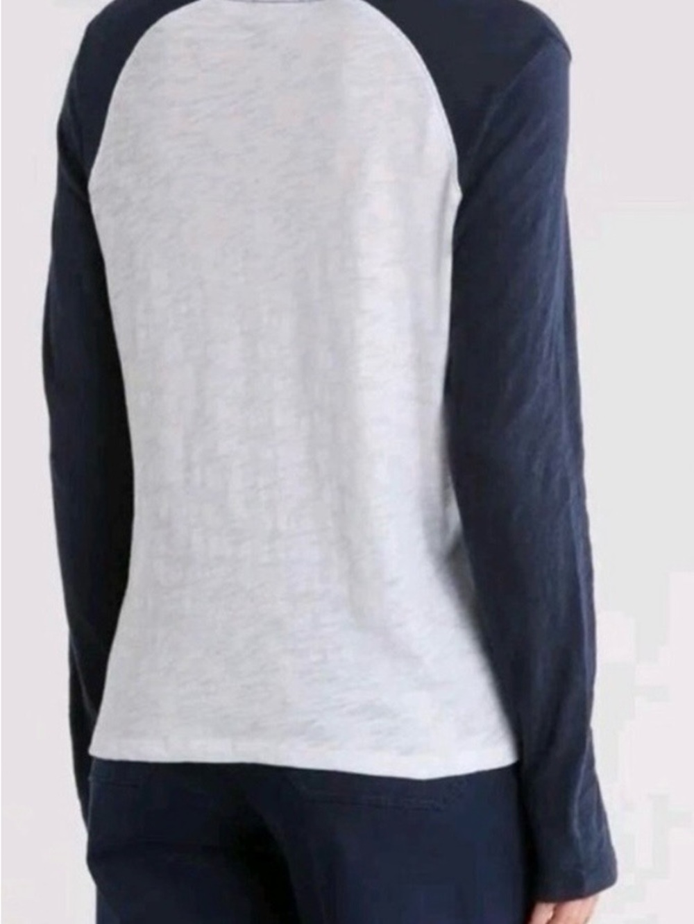 ATM Anthony Thomas Melillo White & Midnight Combo Raglan Long Sleeve Shirt - Picture 3 of 6